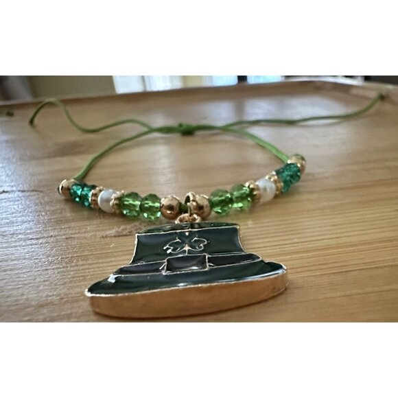 St Patricks Day Knotted String Beaded Bracelet Anklet Leprechaun Hat Sha… - Picture 8 of 10
